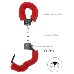 Ouch! Menottes Pleasure Furry Rouges